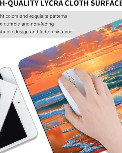 sea Wave Square Mouse pad, Texture, Waterproof, Anti Slip Rubber Base, Computer Mouse pad, Laptop Mouse pad