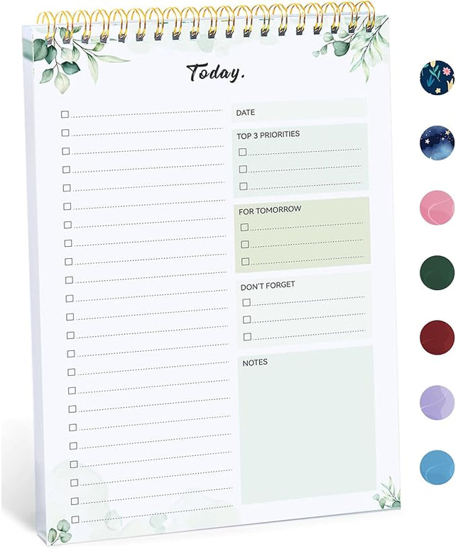 Taja To Do List Notepad - To Do List Notebook for Work with 52 Sheets, 9.8" x 6.5", Undated Daily Planner Perfect for Daily Tasks and Goal Setting, Notepad Suitable for Office, Home & School - Nature