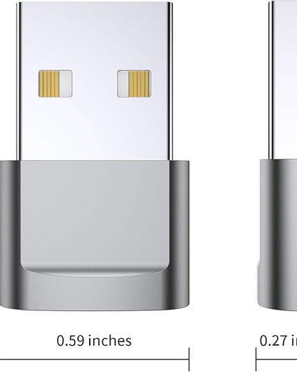 USB C Female to USB Male Adapter (4-Pack), Type C to USB A Charger Converter for iPhone 17 16 15 14 13 12 11 Pro Max, Samsung Galaxy S25 S24 S23 S22 Ultra, Apple iWatch Watch Series 7 8, AirPods,iPad