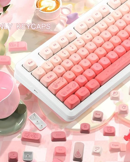 134Keys PBT Keycaps MOA Profile Key Cap for Cherry Gateron MX Switches Mechanical Keyboards Key caps (Butterfly Powder)