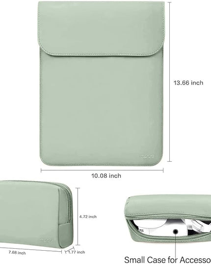 MOSISO Laptop Case 13 inch, 13 inch Laptop Sleeve Compatible with MacBook Air M4 M3 M2 M1 2025-2018 / Pro M2 M1 2025-2016, Faux Suede Leather Case with Small Bag, Mint Green