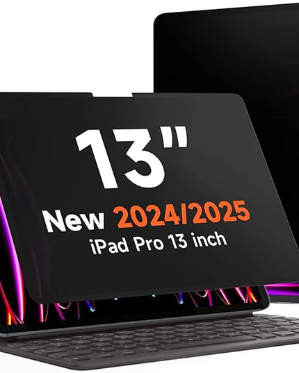 Mamol Upgrade 360° Privacy Screen Protector for Apple iPad Pro 13 inch 7th M4 2024/ 8th M5 2025, Magicsuction 4-Way Anti Spy Glare Blue Light Filter, High Sensitive/Bubble Free/Reusable