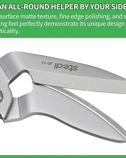 stedi 9-Inch Scissor Heavy Duty, All Purpose Scissors, Cardboard and Carpet Shears, TPR Handle, Extremely Sharp Blades with Finely Serrated -Easy Cutting Thick Paper, Leather, Fabric