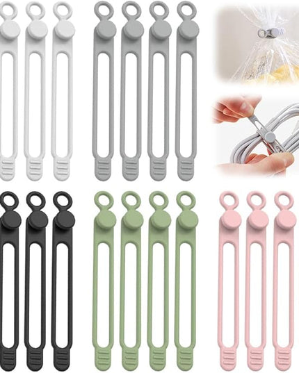 20pcs Data Cable Organizer, 2025 New Silicone Cable Ties Cable Management Organizer, 106mm Reusable Cord Organizers, Colorful Wire Organizers for Cords (20)