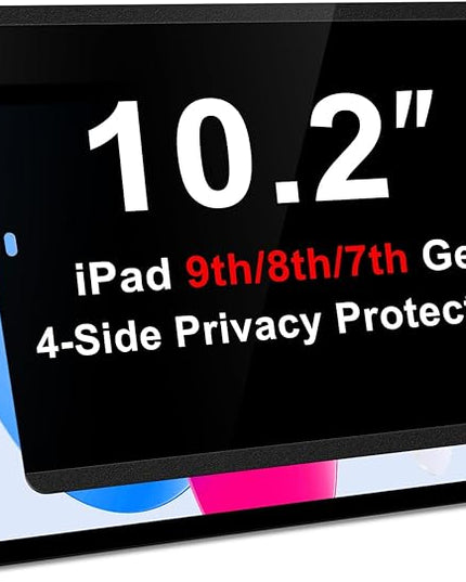 LUSA DESIGN 360°Magnetic Privacy Screen for iPad 9th/8th/7th Generation (10.2Inch,2019/2020/2021), Removable Anti Blue Light Glare Spy Private Filter, High Sensitive Bubble-Free Screen Protector