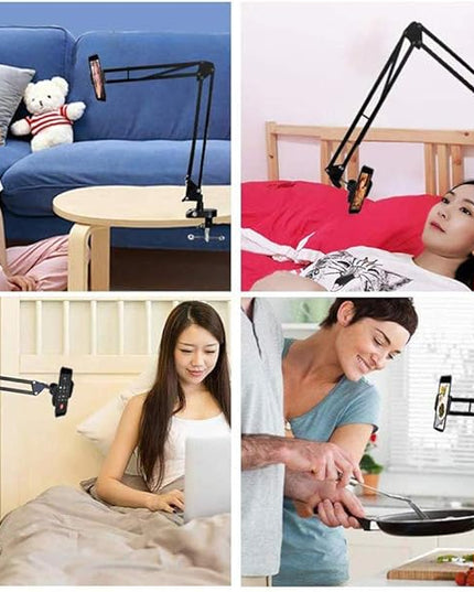 Overhead Tripod Mount for Camera Webcam Ring Light, Flexible Over Head Arm for iPhone with Phone Holder and Ball Head, Table Stand Accessory for Phone Video Recording Live Stream