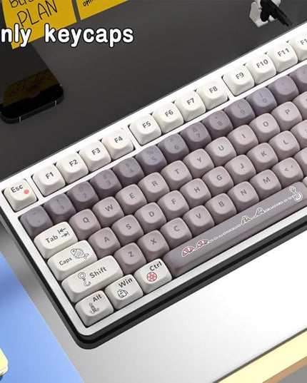 134 Keys MOA PBT Keycaps Set for Cherry Gateron MX Switches Mechanical Keyboard Key Cap (Smart Fish)