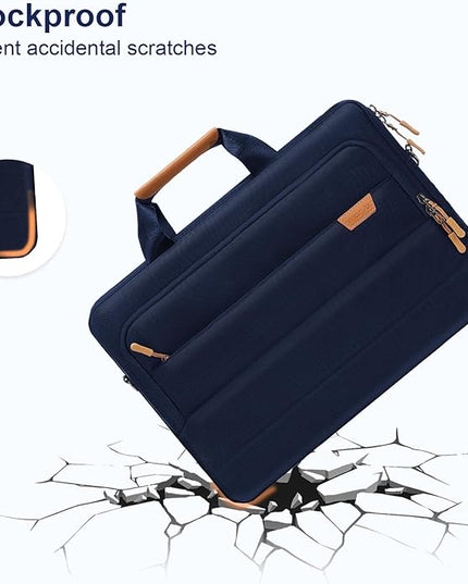 MOSISO Laptop Shoulder Messenger Bag, Computer Bag, Briefcase with Front Rectangle&Horizontal Pockets&Belt