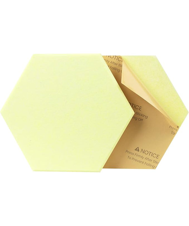22 Pack Self-Adhesive Acoustic Panels 12" X 10" X 0.4" - Sound Proof Foam Panels with High Density, Hexagonal Design, Flame Resistant, Absorb Noise and Eliminate Echoes(Canary Yellow)
