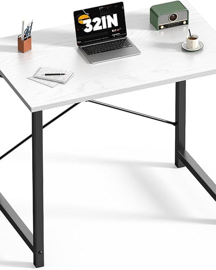 DUMOS 32 Inch Office Small Computer Desk Modern Simple Style Writing Study Work Table for Home Bedroom - Wood White