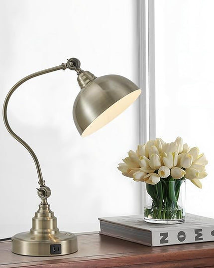 Vintage Desk Lamp Decorative Table Lamp for Home Office Living Room Bedroom Desk Light, Rustic Industrial Farmhouse Antique Library Study Desk Lamp E26 LED Bulb Included