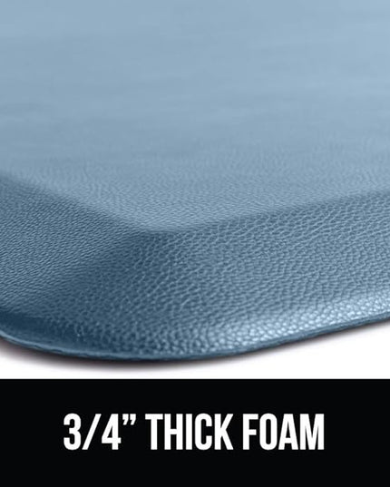 GORILLA GRIP Comfortable Cushioned Kitchen Mats for Floor, Waterproof and Stain Resistant Soft Top, 3/4 Inch Thick Ergonomic Standing Desk Anti Fatigue Mat, Foam Supports Ankles, Feet, 20x32, Sky Blue