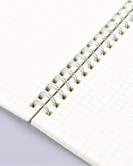 Yansanido 6 Pcs A6 Graph Paper Clear Hardcover Spiral Notebooks Journals Planner 5.7 Inch x 4.1 Inch 160 Pages (80 Sheets) Thick Paper (Grid 6 Pcs)