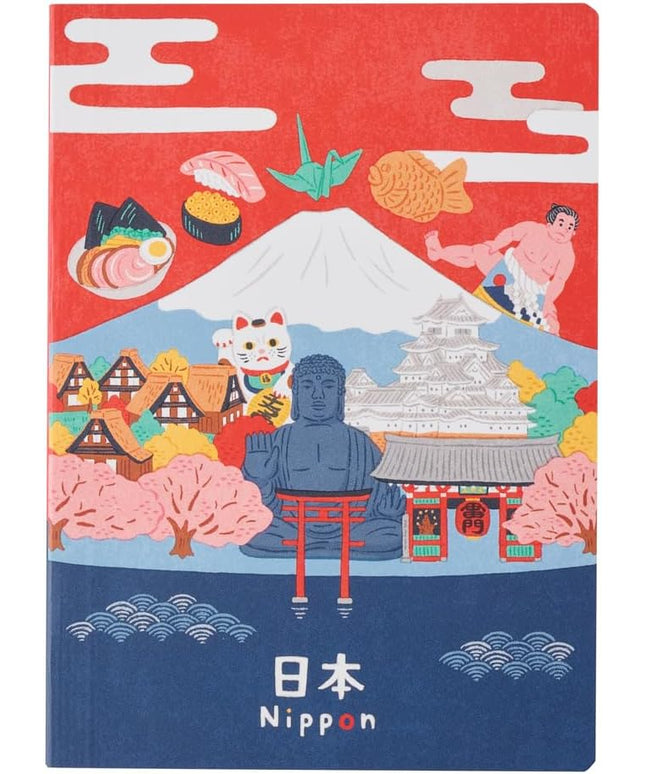 NOLTY JAPAN NOTE, A6 Notebook Featuring Japanese Design, 3.5mm Dot Grid, 80 Pages, Japan, JP0101