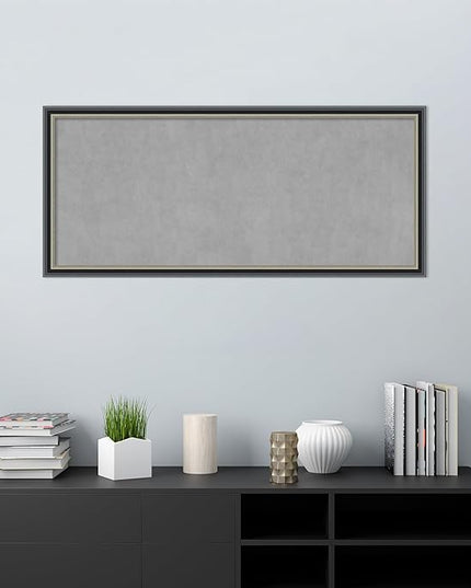 Amanti Art Black Framed Magnetic Board 23x51 Oversize Vision Board for use with Magnets, 100% Metal Sheet to Display Items as Office Decor or for Home Organization in mudroom, Kitchen or Kids Room