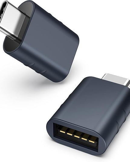 Syntech USB C to USB Adapter Pack of 2 USB C Male to USB3 Female Adapter Compatible with iPhone 17 Pro Max MacBook Pro Air 2024 iMac iPad mini Pro, Other Type C or Thunderbolt 4/3 Devices, Midnight