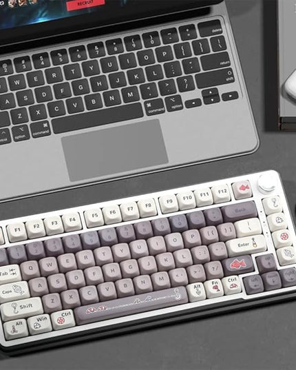134 Keys MOA PBT Keycaps Set for Cherry Gateron MX Switches Mechanical Keyboard Key Cap (Smart Fish)