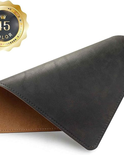 Mouse Pad, PU Mouse Pad，Leather Mouse Pad with Stitched Edge Micro-Fiber Base with Non-Slip Waterproof，Mouse Pad for Computers，Laptop, 8x11Inch (Charcoal Black)