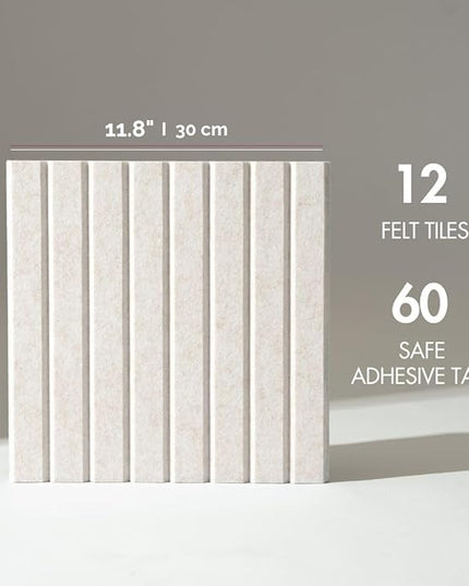 Large Bulletin Board 48"x36" - Office Wall Organizer, Replace your Old Cork Boards for Walls for Office Decor -12-pack Felt Wall Panels to Use in Home Office Decor, Classroom Decor (Limestone)