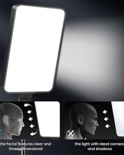 2-Pack 24'' LED Video Light Kit, Heorryn 2800-7500K Dimmable Photography Lighting with Remote and 75inches Stand, CRI 96+ Studio Lights for TikTok, YouTube, Game Streaming, Video Photography
