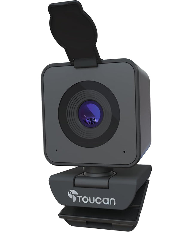 TOUCAN 1080P HD Webcam with Built-in Noise-Cancelling Mic & Privacy Shutter – Wide 90° Angle, Plug & Play USB Video Camera for Video Calls, Streaming, Home Office & Online Classes