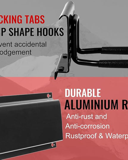 Garage Tool Organizer Wall Mount - Heavy Duty 48" Storage Rack with 6 Adjustable Hooks, Holds 350lbs, Garden Tool Hanger for Shed Organization