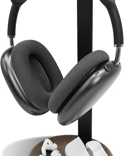 GEVO Headphone Stand for Desk - Wooden Headset Stand for Desk - Wooden Headphone Holder with Airpods Max and More