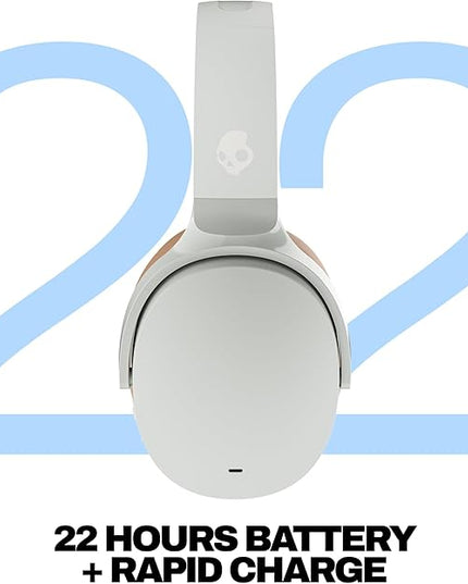 Skullcandy Hesh ANC Wireless Over-Ear Bluetooth Headphones, Active Noise Cancelling, Up to 22 Hrs Battery, Foldable Lightweight Design, Microphone for iPhone Android - Mod White