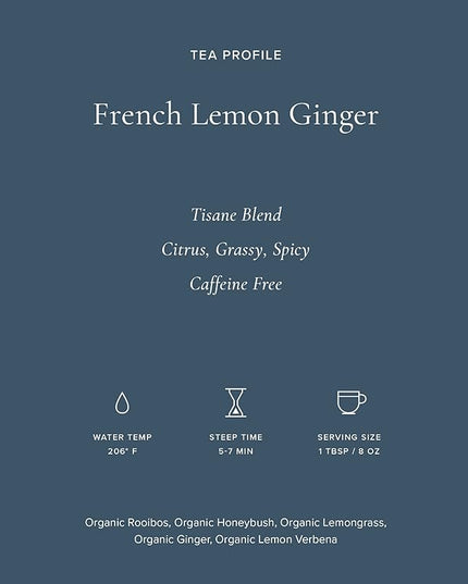 Art of Tea | French Lemon Ginger | 50 Eco Friendly Pyramid Tea Bag Sachets