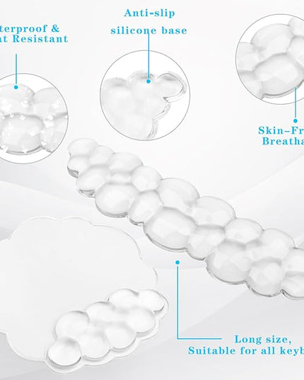 Gel Cloud Keyboard and Mouse Wrist Rest, Cute Wrist Support and Arm Support Rest for Typing Pain Relief，Suitable for Office/Computer/Laptop/Gaming Set-White
