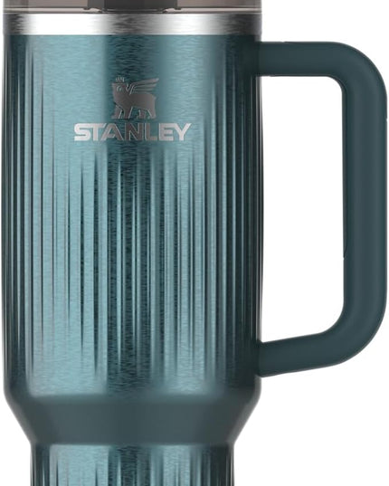 STANLEY Quencher H2.0 Tumbler with Handle and Straw 40 oz | Flowstate 3-Position Lid | Cup Holder Compatible for Travel | Insulated Stainless Steel Cup | BPA-Free | Fluted Marina Shine