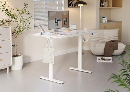 YDN Electric Standing Desk Adjustable Height, Stand up Desk with Cable Management, Home Office Desks with Splice Board & Frame, 40 x 24 Inches, Warm White