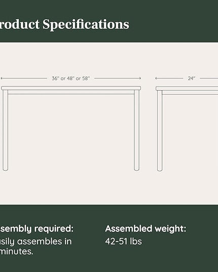Branch Daily Desk - Functional at Home Office Desk with Effortless Assembly, Timeless Design, Rounded Corners, and Built-in Cable Notch - 58” W x 27” H x 24” D - Walnut - Charcoal