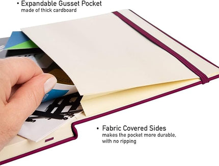 20 Pack Bulk A5 Dotted Hardcover Notebooks, 192 pages, 5.7" x 8.4", Writing Journal for Work, Travel, Business, School & More, Grid Notebook for Men & Women - Wine