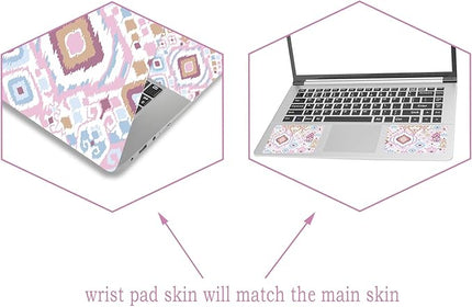 Laptop Skin Sticker Decal,12" 13" 13.3" 14" 15" 15.4" 15.6 inch Laptop Vinyl Skin Sticker Cover Art Protector Notebook PC (2 Wrist Pad Skins Included), Waterproof Removable, Cute Pink Abstract