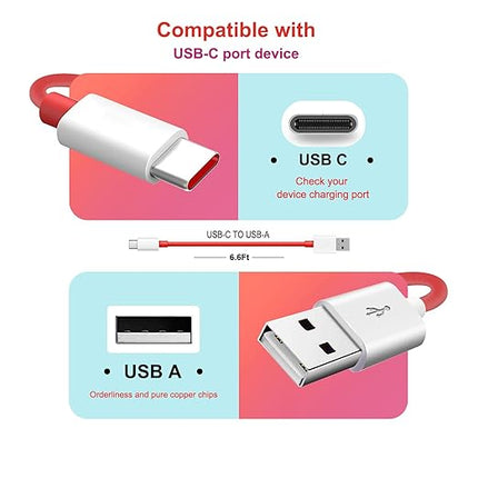 18W USB Type C Fast Wall Charger for OnePlus 12 12R 11,Open, Nord N30 N20 N10 5G,10 PRO/9 PRO/8/8T/7/7T PRO/6T/5 5T/3/3t/, Nord N100 N200 N300 Nord 2 CE2 Phone,OnePlus Earbuds Charging Cable Cord