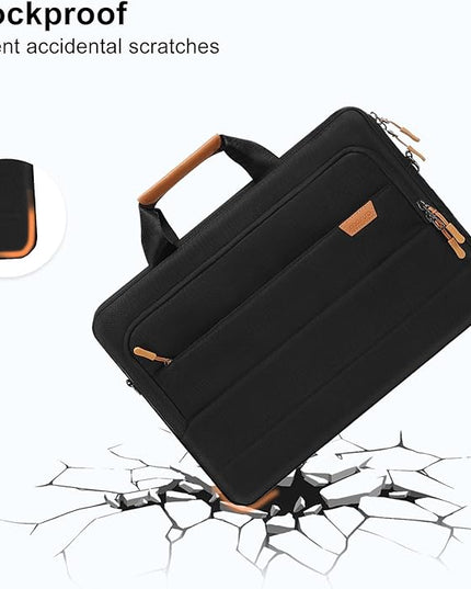 MOSISO Laptop Shoulder Messenger Bag, Computer Bag, Briefcase with Front Rectangle&Horizontal Pockets&Belt