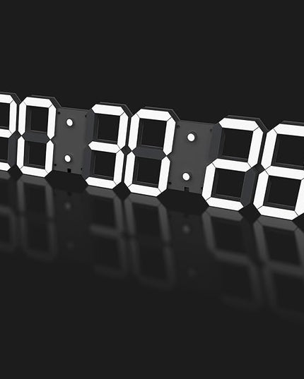 Large Digital Wall Clock 27" with Remote Control,3D Led Clock Adjustable Brightness Timer 12/24 Hr Time/Date/Temperature for Living Room/Office/Restaurant