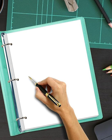 A4 Blank Filler Paper, 3-Hole Blank Paper, 100Sheets / 200Pages Loose-Leaf Paper, 100gsm White Paper, 8.5'' x 11''