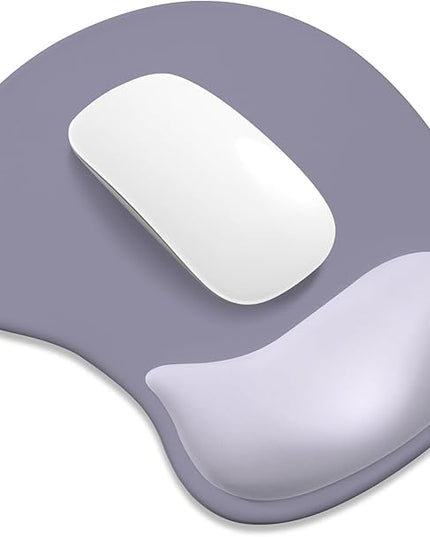 ITNRSIIET Ergonomic Mouse Pad, Cushioned Gel Wrist Rest, Non-Slip Base, Smooth Surface, Compatible with All Mice for Office & Gaming, Desk Accessory, 9.5 x 8.2 inch, Mist Gray