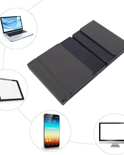 SUNGOOYUE Foldable Keyboard, Portable 5.3 2.4G Wireless Keyboard with Touchpad Number Pad with 59.3 x 64.8mm touchpad Battery for Tablet Laptop PC Smartphone