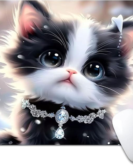 Cute Cat Square Mouse pad, Texture, Waterproof, Anti Slip Rubber Base, Computer Mouse pad, Laptop Mouse pad