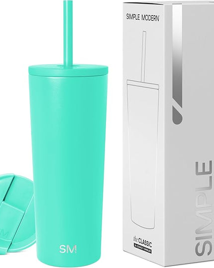 Simple Modern Classic Tumbler with Lid and Straw | Insulated Iced Coffee Cup Reusable Stainless Steel Water Bottle Travel Mug | Gifts for Women Men Her Him | 24oz | Tropical Wave