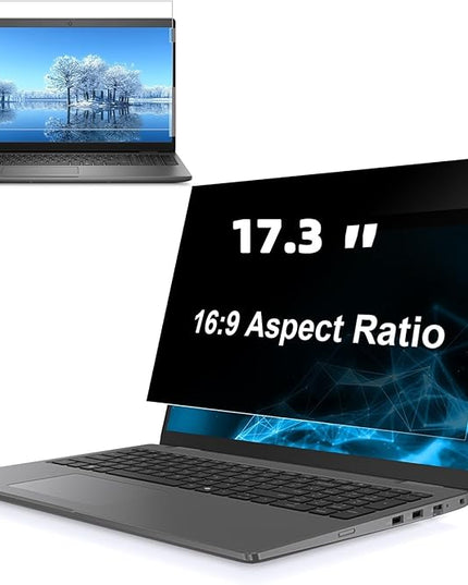 Hoktods 17.3 Inch 16:9 Laptop Privacy Screen Filter, Computer Monitor Privacy Shield, Anti Scratch Anti Spy Anti Glare Blue Light Screen Protector