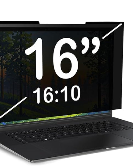 Magnetic Laptop Privacy Screen 16 inch for 16:10 Computer Monitor, Removable Anti-Glare Screen Privacy Shield, Screen Filter and Protector for Laptop (13 9/16" × 8 1/2"), Fits (WUXGA 1920×1200)