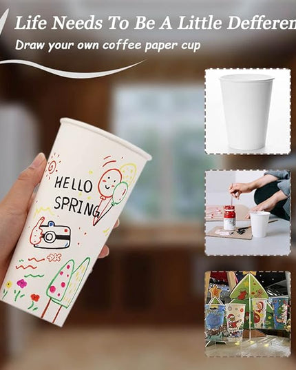 Lamosi 1000 Count 12 oz Paper Coffee Cups Bulk, Disposable Paper Cups for Hot or Cold Drinks, 12 Ounce White Beverages Water Cups for Party, Picnic, Travel, Events