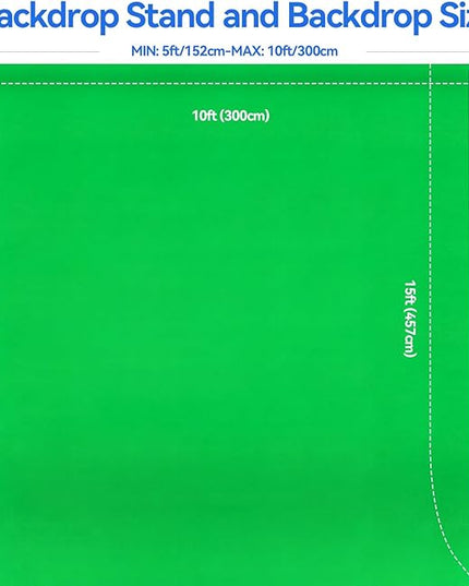 EMART 10 x 10ft Green Screen Backdrop Kit with Tripod Stand, Photography Background Support System with 10 x 15ft 100% Cotton Muslin Chromakey Backdrop for Photo Studio, Video Shooting, Live Streaming