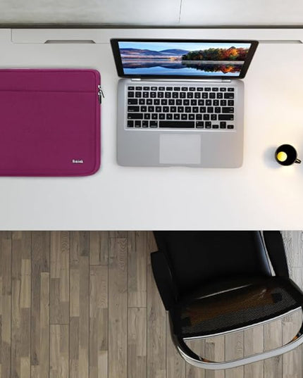 Laptop Case 14 inch, Shockproof Protective Notebook Cover Bag with Accessory Pocket, Carrying Laptop Sleeve Compatible for MacBook HP Lenovo Dell Asus Acer, Rose Red