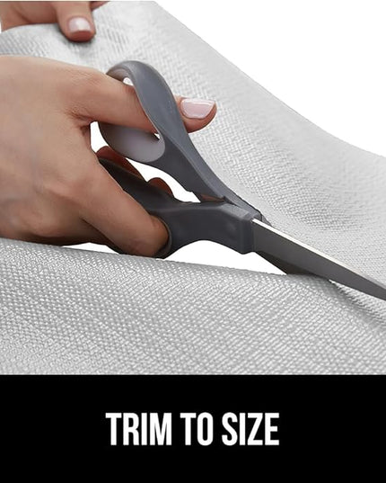 GORILLA GRIP DripGuard Shelf Liner, Non Adhesive Drawer and Kitchen Cabinet Protector, Slip Resistant BPA Free Smooth Surface Plastic Liners for Cabinets, Bathrooms, Closets, 12x120 Inch, Light Gray