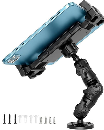OHLPRO Heavy Duty Drill Base Tablet Mount for Truck Dashboard, 360° Rotating Adjustable Arm, Soporte para Tableta para Auto Fits 5–17 Inch Devices, Secure iPad Holder for Car & Commercial Vehicles